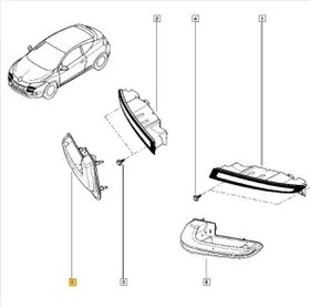 Resim Renault Megane Sağ Gündüz Farı [Orjinal] (266006674R) 