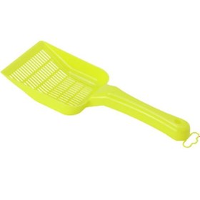 Resim Moderna Dar Aralıklı Kedi Kumu Küreği Sarı 10x28 Cm 