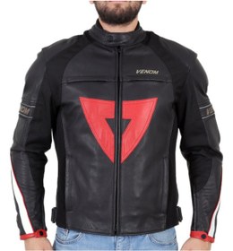 Resim Venom D1 4 Mevsim Korumalı Deri Motorcu Montu 