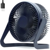 Resim Chronus Mini Fan, USB Fanı 5 Inç Mini USB Masa Masa Fanı Kişisel Taşınabilir Masaüstü Soğutma Fanı USB Pc Netbook ile Güçlendirilir (Mavi) (Yurt Dışından) 