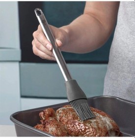 Resim Çelik Saplı Siyah Silikon Uçlu Fırça 