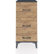 Resim Arges Komodin 3 Çekmeceli 44X30X96 Antrasit-Çam 