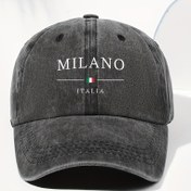 Resim MILANO Moda Baskılı Nefes Alabilen Beyzbol Şapkası, Vintage Baba Şapkası, Açık Hava Rahat Tatil Şapkası 