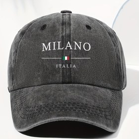 Resim MILANO Moda Baskılı Nefes Alabilen Beyzbol Şapkası, Vintage Baba Şapkası, Açık Hava Rahat Tatil Şapkası 