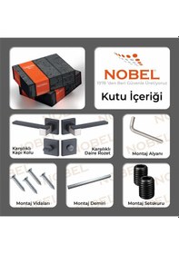 Resim Hakkari Kapı Kolu Antrasit İnox Kare Rozetli Wc 