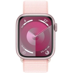 Resim Apple Watch Series 9 GPS + Cellular 41mm Pembe Alüminyum Kasa ve Uçuk Pembe Spor Loop Kordon Akıllı Saat (Apple Türkiye Garantili) 