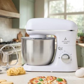 Resim Aryıldız Power Chef Stand Mikser Güçlü Motor Krem Renk Mutfak Robotu 