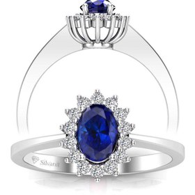 Resim 0,60 Karat Pırlantalı Safir Yüzük 