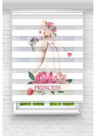 Resim Perdecizade Enxboy Çiçekli Prenses Dijital Baskılı Zebra Perde-cocuk Odası-stor Perde Renkli 