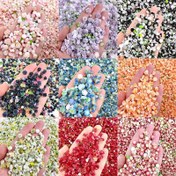 Resim 60 adet Karanlıkta Parlayan Reçine Çiçek & Yaprak Tırnak Sanatı Süsleri - Karışık Renkler (Pembe, Mor, Mavi, Yeşil, Siyah, Beyaz, Kırmızı) DIY Manikür & Yaratıcı Tırnak Tasarımları için, Tırnak Süsleri 