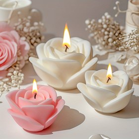 Resim DIY Mumlar için Gül Çiçeği Silikon Kalıp - Sevgililer Günü Hediyeleri, Doğum Günü Hediyesi ve Aromaterapi Taşı Dökümü için Yüksek Kaliteli Mum Kalıpları - Kolay Sökme, Dayanıklı ve Isıya Dirençli 