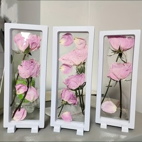 Resim Gül Çiçeği Kolye Sergi Standı, Kurutulmuş Çiçek Vitrini - Aile, Arkadaşlar ve Sevdikler İçin Mükemmel Hediye 