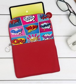 Resim Bk Gift Gift Pop Art Tasarımlı Taşınabilir Koruyucu Tablet Kılıfı & Organizer Çanta - Kırmızı-12 