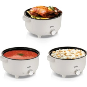 Resim 3l Çok Fonksiyonlu Buharlı Pişirici Güveç, Pilav, Çorba, Haşlama, 700W, Beyaz 