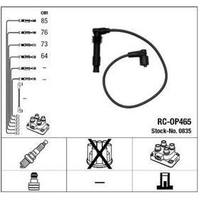 Resim NGK-0835 RC-OP465 ATEŞLEME KABLOSU 