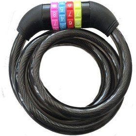 Resim Bisiklet Kilidi Şifreli Kilit Değiştirilebilir Çelik Halatlı Kırmızı 