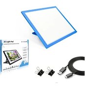 Resim Fochsia Mavi Usb-c Şarjlı A3 Led Çizim Masası, Genişletilebilir, 3 Renk Sıcaklığı, Süper Parlak. 