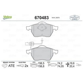 Resim Valeo 670483 - Ön Balata Fişli Passat 96-01 A6 94-97 100 Avant 1 
