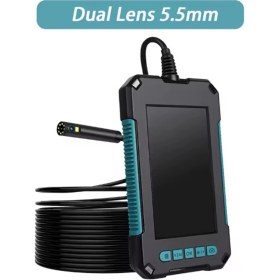 Resim Ekranlı Çift Kameralı 10 mt Hafıza Kart Destekli Sert Kablo Yılan Endoskop Kamera 5.5 mm 4.3 Inc - Lisinya 