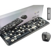 Resim GRAY XT RETRO KABLOSUZ KLAVYE ve MOUSE SETİ Hunter Series