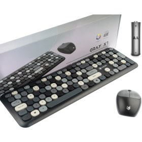 Resim GRAY XT RETRO KABLOSUZ KLAVYE ve MOUSE SETİ 