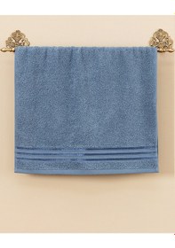 Resim Madame Coco Maynor Bordürü Floşlu Yüz Havlusu Mavi 