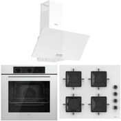 Resim Ferre FlowArt QBL62CB-SS206-D087 7 Prog. Mekanik Turbo Ankastre Set - Beyaz 