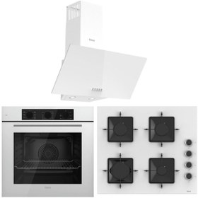 Resim Ferre FlowArt QBL62CB-SS206-D087 7 Prog. Mekanik Turbo Ankastre Set - Beyaz 
