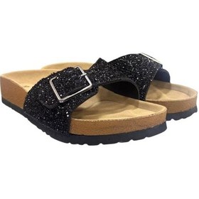 Resim Pierre Cardin Anatomik Taban Tokalı Taş İşlemeli Bayan Terlik Siyah 