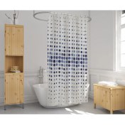 Resim Zethome Banyo Perdesi 1x180x200 Tek Kanat Duş Perdesi Halka Hediyeli Duşakabin Perdesi 4961 Mavi 
