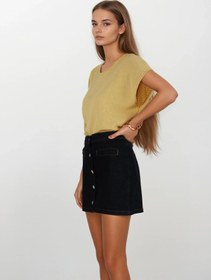 Resim Mini Kot Etek - Mavi / 38 