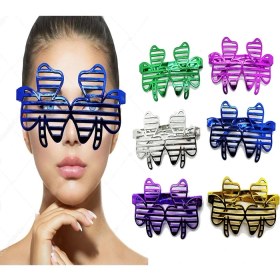 Resim MCM Group Metalize Ekstra Parlak Yaprak Panjur Parti Gözlüğü 6 Renk 6 Adet - Lisinya 