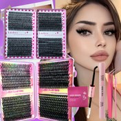 Resim 720/780 Parça Kirpik Uzatma Seti, 9-16mm Karışık 30D-40D-50D-60D-80D-100D Kirpik Kitabı Kutusu, Kirpik Yapıştırıcısı, Kirpik Bağlantısı ve Cımbız Dahil - Doğal Renkli, Yeni Başlayanlara Uygun Kirpik Uzantıları 