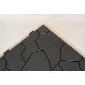 Resim Gerçek Trend Koyu Gri Parçalı Desenli Sert Plastik Yer Karosu Zemin Döşemesi Yer Izgarası 50X50 1 M2 (4 Adet) 