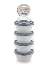 Resim Fom Home Voce Plastik Petek 4'lü Saklama Kabı 