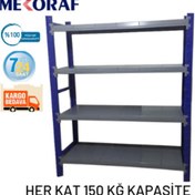 Resim Mekoraf Mekoraf Depo Raf 4 Katlı 2 Metre Boy 60 Cm Derinlik 165Cm En 