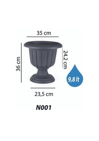 Resim Serinova Nergis Saksı No:1 9.8 L Antrasit 
