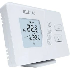 Resim E.C.A Poly Comfort 200 W Kablosuz Dijital Oda Termostatı Beyaz LCD Ekran ile Hassas Kontrol 