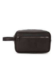 Resim Newish Polo Erkek Siyah Deri Portföy Clutch Traş Kozmetik Bakım ve Günlük El Çantası new269 