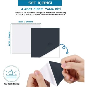 Resim Argeus 4'lü Yapışkanlı Fiber Çadır Tamir Yaması Antrasit 