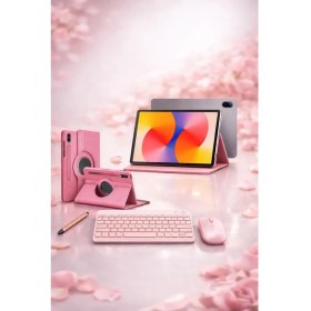 Resim Huawei Matepad Se 11" 6gb 128GB Gri Tablet+Gold Kalem+Pembe Klavye ve Mouse Set+Pembe Kılıf 
