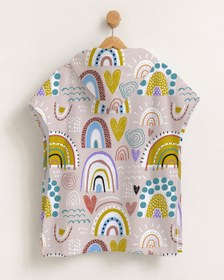 Resim Evmila Renkli Gökkuşakları Desenli Panço - 60x60 cm 