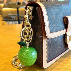 Resim Silver1 Gıoıo Yeni Ipek Eşarp Anahtarlık Kişiselleştirilmiş Inci Papyon Çanta Çekicilik Dokuma Anahtarlık (Yurt Dışından) 