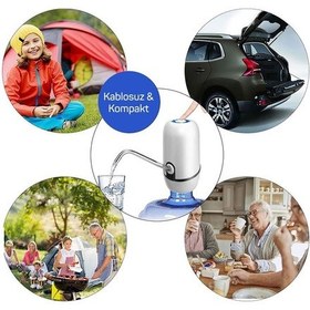 Resim Taşınabilir Sarjlı Otomatik Damacana Su Pompası Beyaz 