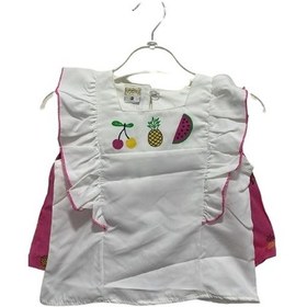 Resim Uğurböceğiçocuk 2'li Kız Bebek Takım Meyve Baskılı Omuz Güpürlü 4069 001 