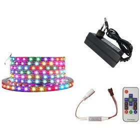 Resim WS2812B ARGB Pixel Şerit LED 5VOLT 5m RF Kontrol Devresi+Adaptör 