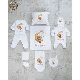 Resim Yzc Home E57 Isme Özel,ısimli, Erkek Bebek 10LU Beyaz Hastane Çıkışı 