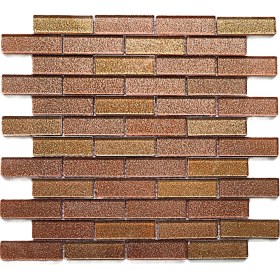 Resim MozaiKristaL Mutfak Tezgah Arası ve İç Ortamlarda Tüm Yüzeyler İçin Bronz ve Altın Simli, 30X30 cm. Fileli Kristal Cam Mozaik. ( 1 M2 Fiyatıdır ) 