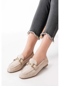 Resim 303 Bej Süet Toka Aksesuarlı Günlük Kadın Babet Çok Renkli 