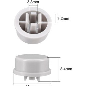 Resim Tact Switch Kapağı Yuvarlak Gri - 12X12X7.3Mm İle Uyumlu 